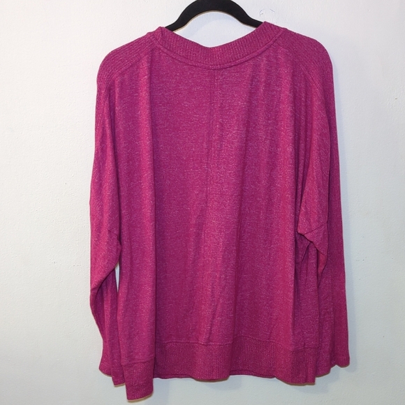 Buffalo David Bitton Pink V-Neck Drop-Shoulder Sweater Women's Size XXL - Picture 4 of 5